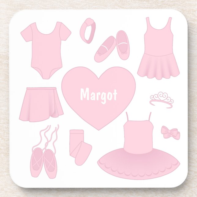 Posavasos Pascua de ropa de ballet - fondo blanco (Frente)