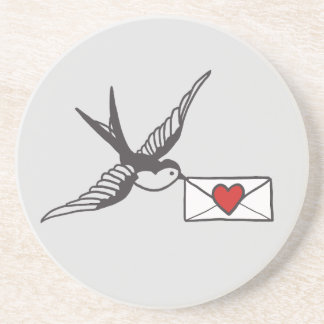 Posavasos Pascua de tatuajes de aves y letras