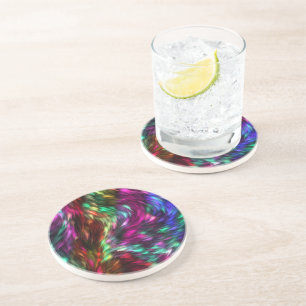 Posavasos Pascua de vidrio con salpicón de arcoiris