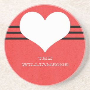 Posavasos Pascua del Corazón Rojo Moderno