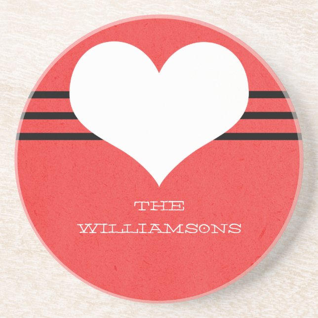 Posavasos Pascua del Corazón Rojo Moderno (Frente)