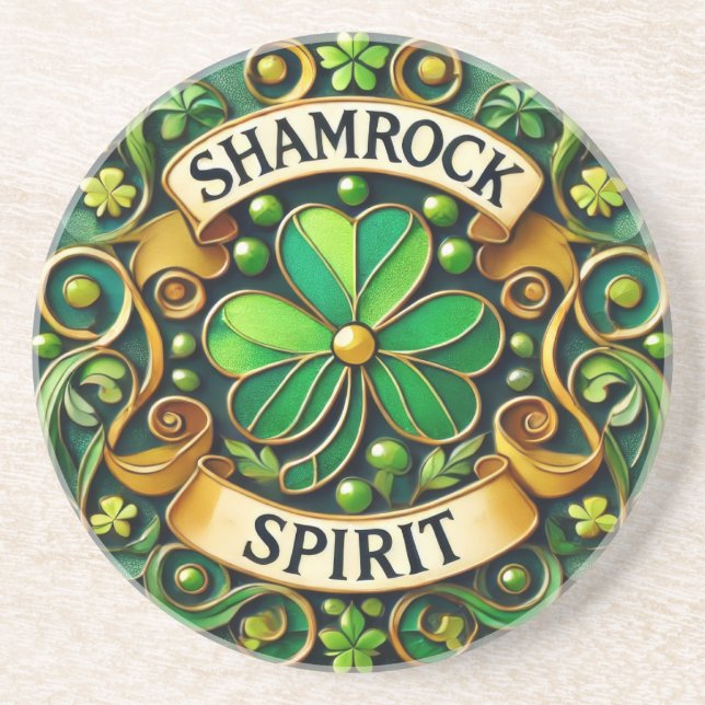 Posavasos Pascua espiritual de Shamrock (Frente)