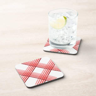Posavasos Pascua - franjas rojas cruzadas diagonalmente