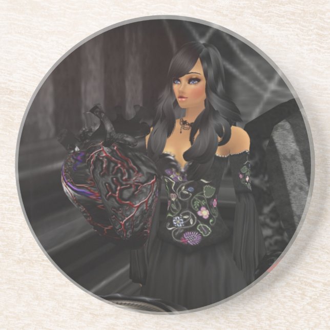 Posavasos Pascua gótica del corazón negro (Frente)