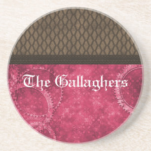 Posavasos Pascua metalizado de Steampunk, rosa