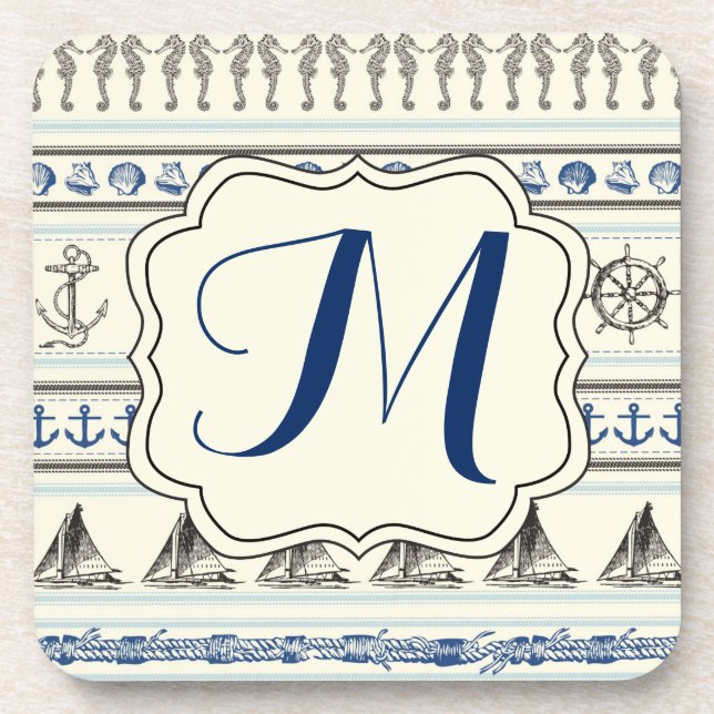 Posavasos Pascua Monográfica De Bebida Nautical Anchor De Ve (Frente)