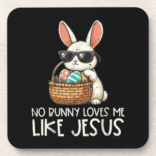 Posavasos Pascua Ningún Conejo Me Ama Como Jesús Cristiano
