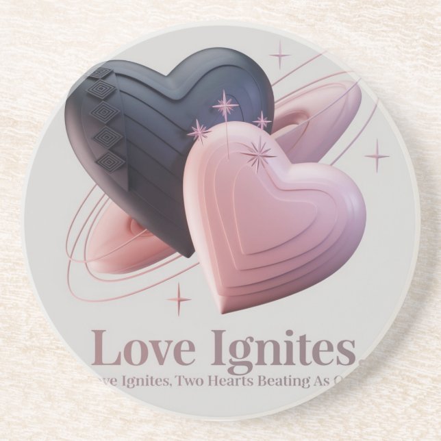 Posavasos Pascua rosa y negra del corazón (Frente)