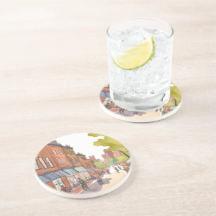 Posavasos Paseo en bicicleta por Boston   North End Watercol