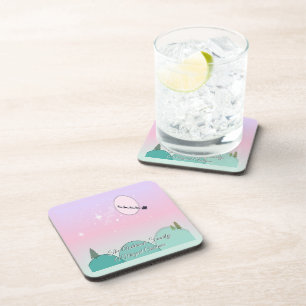 Posavasos Paseo Mágico en Trineo bajo la Luna con Pastel
