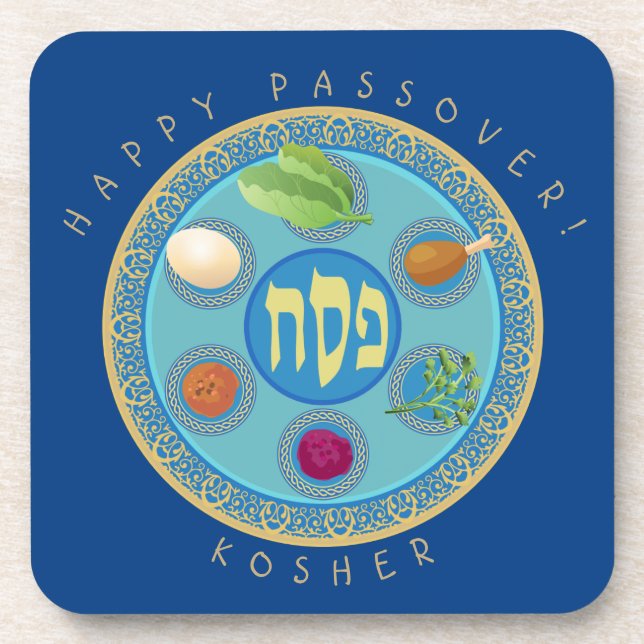 Posavasos Passover Seder Plate Kosher Pesach (Frente)