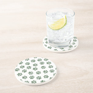 Posavasos Pasta de perro, garras de perro, patas verdes