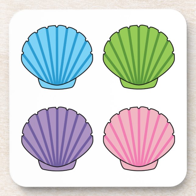 Posavasos Pastel Colorful Seashell Pack (Frente)