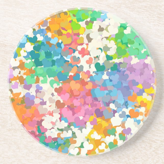 Posavasos Pastel Confetti Hearts (Frente)