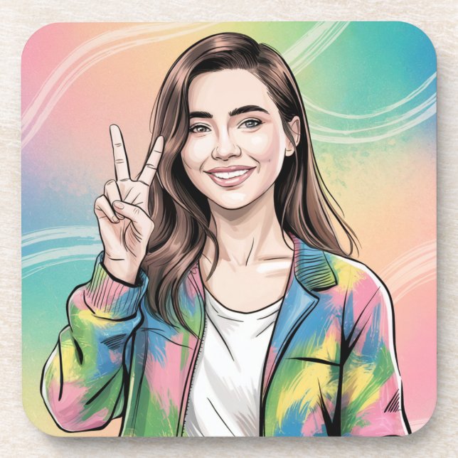 Posavasos Pastel de la serpiente de amor de la paz (Frente)