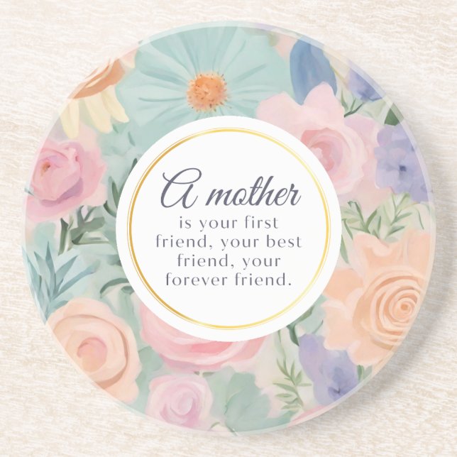 Posavasos Pastel Floral Jardín Día de la Madre (Frente)