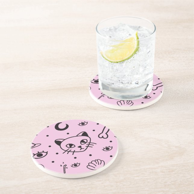 Posavasos Pastel Gótico Kitty Coasters (Lado)