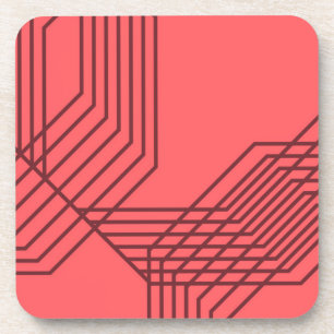 Posavasos Pastel Red, simple, modern, geometric design