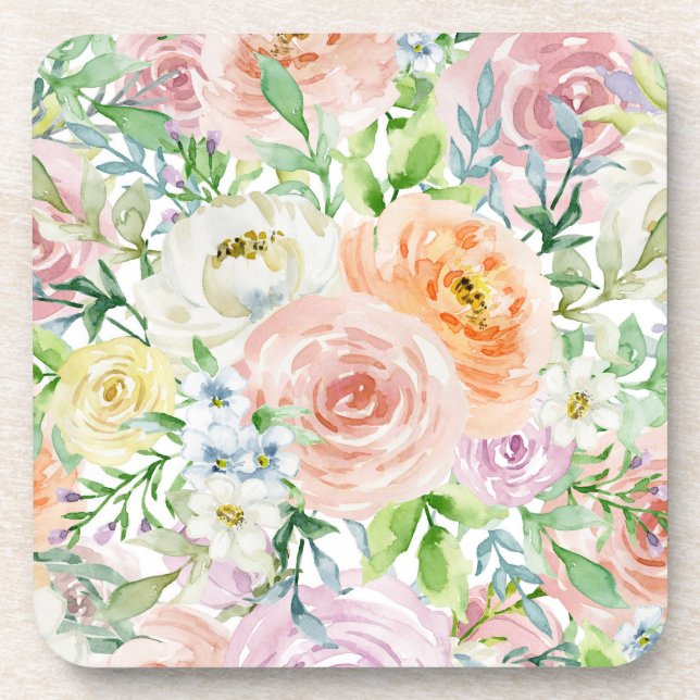 Posavasos Pastel romantic garden (Frente)