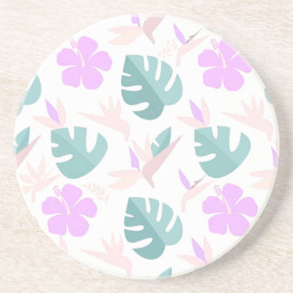 Posavasos Pastel Tropical Floral Pattern