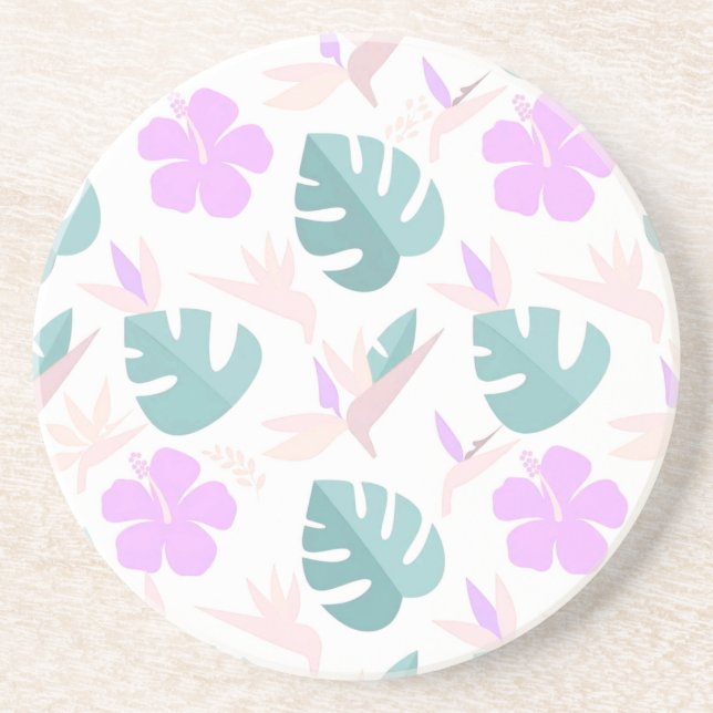 Posavasos Pastel Tropical Floral Pattern (Frente)