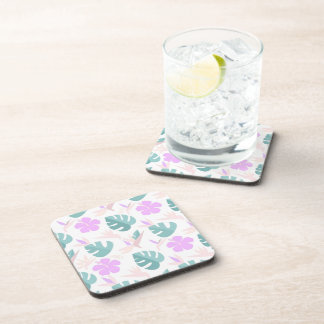 Posavasos Pastel Tropical Floral Pattern