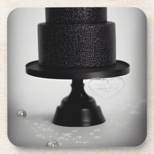 Posavasos Pastel y soporte de bodas de color negro