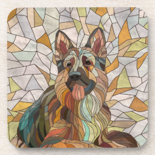 Posavasos Pastor Alemán - Arte Mosaico