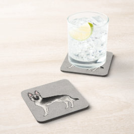 Posavasos Pastor Alemán Cartoon de Sable Plateado Perro GSD