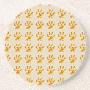 Posavasos Patas adorables doradas sobre beige