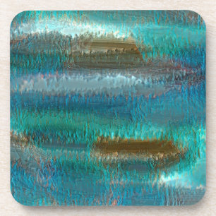 Posavasos Pátina abstracta de cobre y verde por Renee
