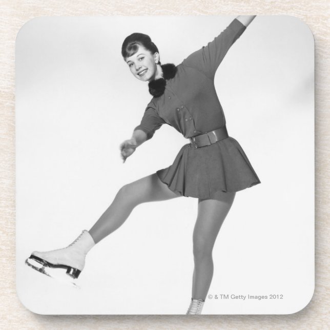 Posavasos Patinaje artístico la mujer (Frente)