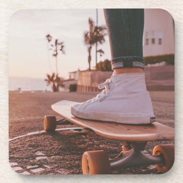 Posavasos patinaje en la playa (Frente)