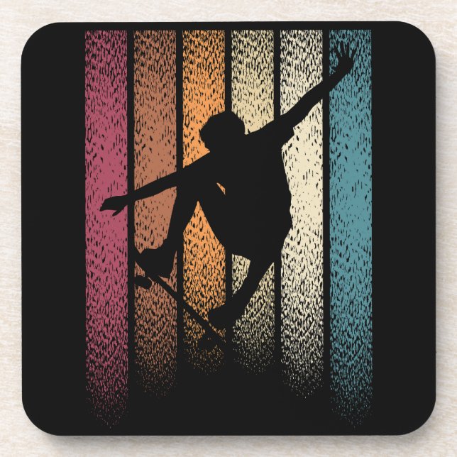 Posavasos Patinaje vintage retro (Frente)