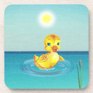 Posavasos Pato Adorable Nadando en el Lago