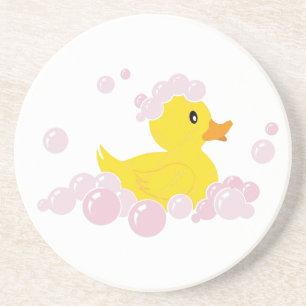 Posavasos Pato en burbujas rosadas