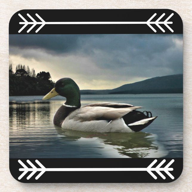 Posavasos Pato Mallard En El Lago (Frente)
