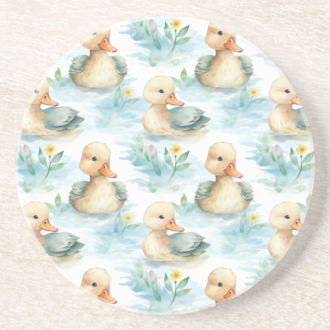 Posavasos Patos Amarillos Azules Lindos (Frente)