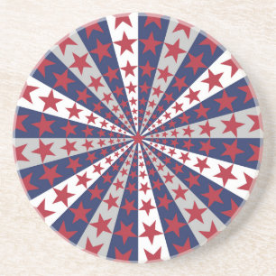 Posavasos Patriotic Sunburst: Obra de arte de la bandera est