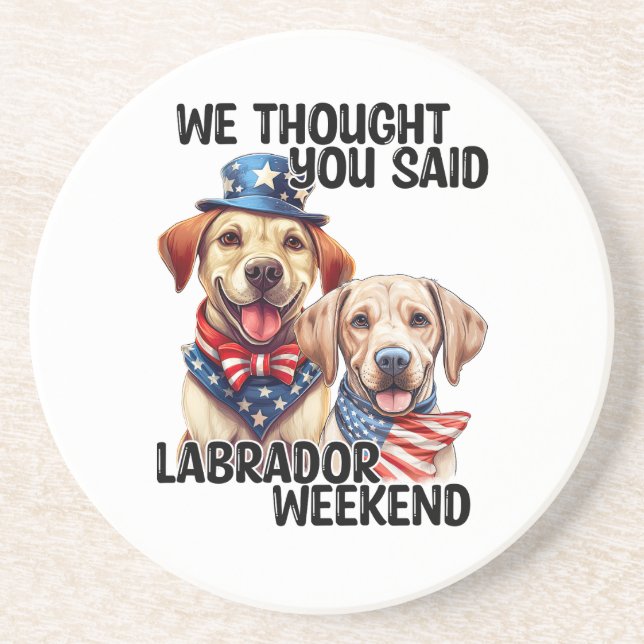 Posavasos Patriótico Labrador Perros Cita Humor Gracioso (Frente)