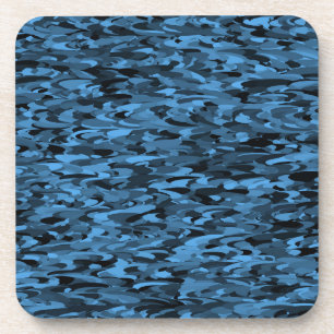 Posavasos Patrón abstracto azul negro