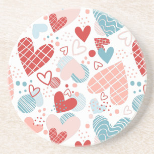 Posavasos Patrón abstracto de corazones pilar de tumbler tér