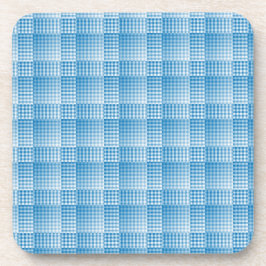 Posavasos Patrón abstracto de cuadros azules y blancos