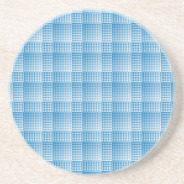 Posavasos Patrón abstracto de cuadros azules y blancos