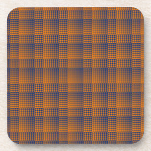 Posavasos Patrón abstracto de cuadros naranja y púrpura