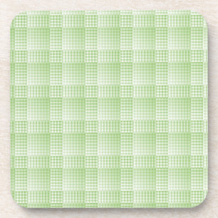 Posavasos Patrón abstracto de cuadros verdes y blancos