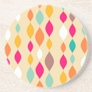 Posavasos Patrón abstracto de estilo retro