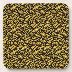 Posavasos Patrón abstracto de lámina de oro