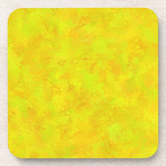 Posavasos Patrón abstracto de naranja verde amarillo (Frente)
