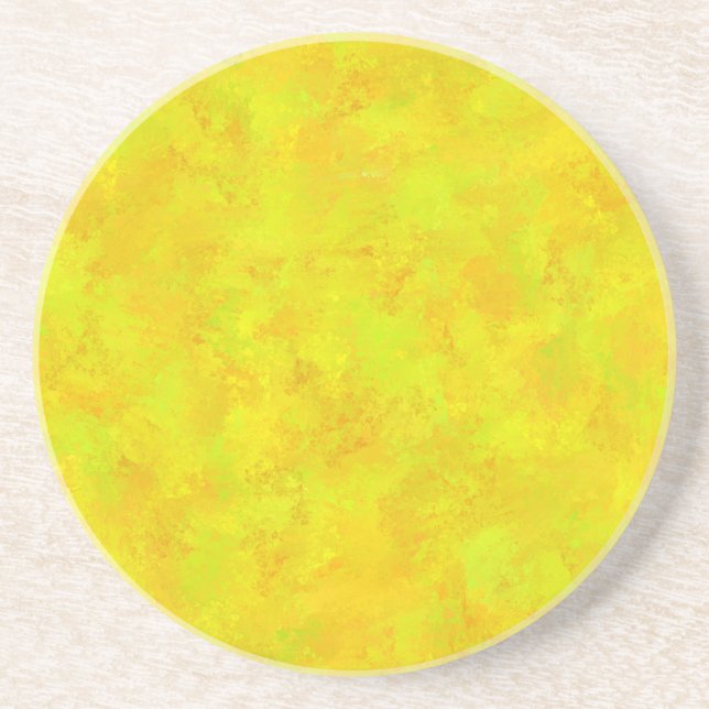 Posavasos Patrón abstracto de naranja verde amarillo (Frente)
